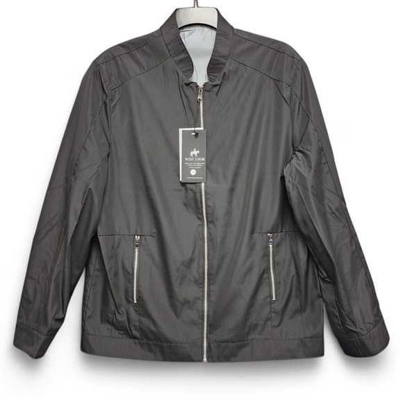 West Louis Bomber Jacket Mens 2XL (Fits as XL) Black Full Zip NEW w/ Tag - Picture 1 of 16